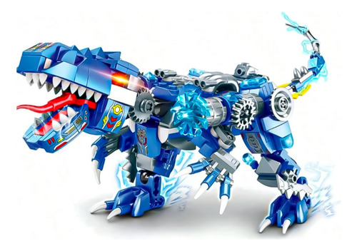 Dinosaurio Kit Robot Para Armar Robotica Jurassic Park 2 En1 Dinosaurio Azul