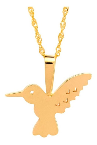 Collar Colibrí Oro 10kt De 45cm De Largo Envío Gratis