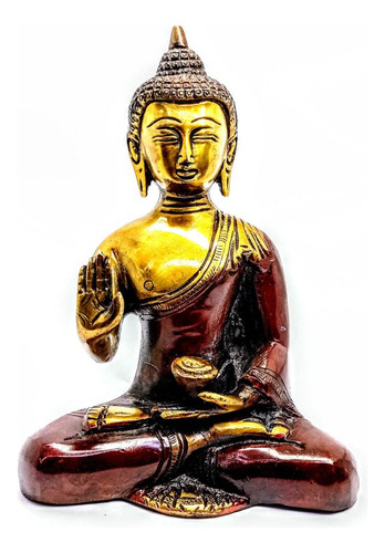 Buda Decoração Feito De Bronze 17 Cm
