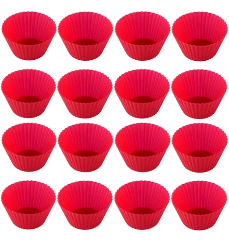 Jogo De Forma Redonda Com 12 Peças Totalmente De Silicone Para Bolos  Bolinhos Cupcake Pudim Queijadinha Desenforma Fácil