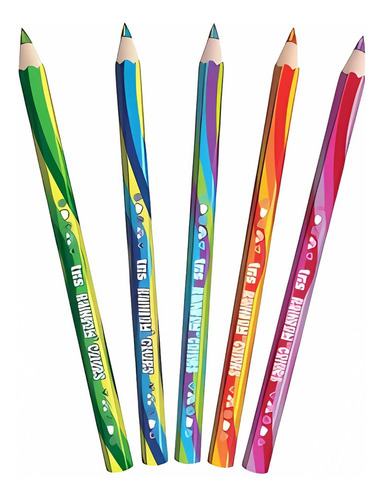 Lápis De Cor Jumbo Rainbow Mina Multicolorida - Tris