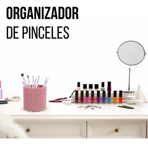 Organizador Porta Pinceles Brochas Uñas Acrílicas, Giratorio