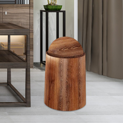 Elegante Bote De Basura De Madera Para El Hogar Y La S