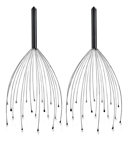 Triko Set De 2 Masajeadores De Cabeza Y Cabello Antiestres Color Negro