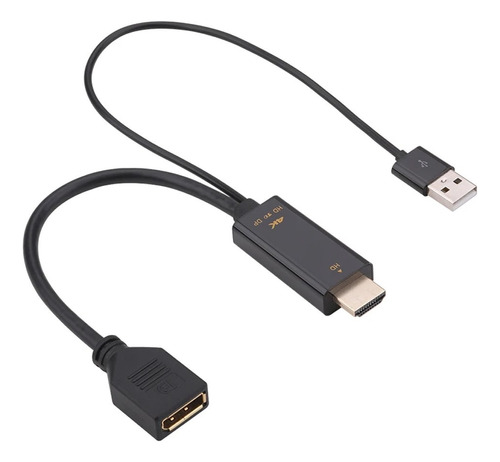 Adaptador Convertidor Hdmi A Displayport 4k Hdmi A Dp Negro