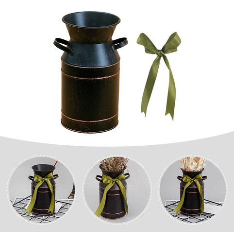 Cubo De Hierro Con Forma De Flor Y Hojalata,