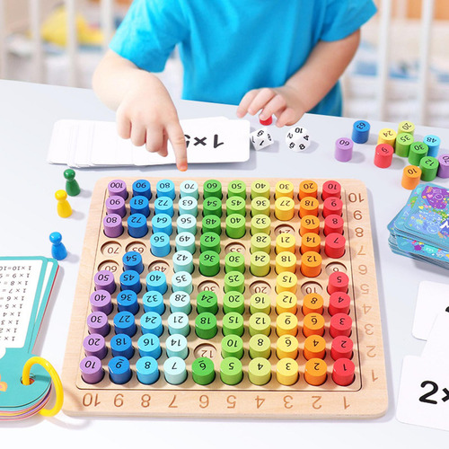 Juguete De Juego De Mesa De Multiplicación De Madera 3 En
