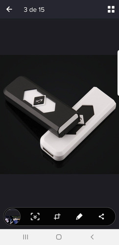 Encendedor Mechero Lighter Eléctrico Recargable Usb Delgado