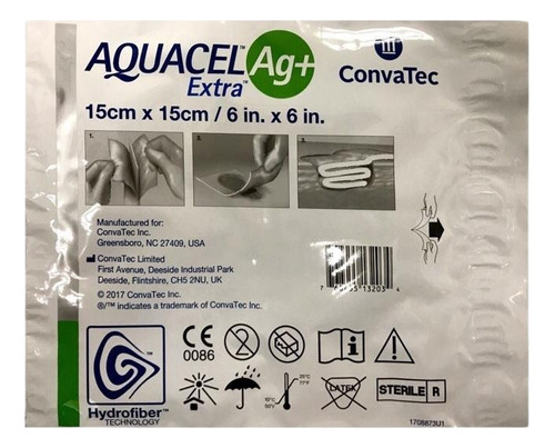 1 Aquacel Ag Extra 15cm X15cm Apósito Parche 100% Original