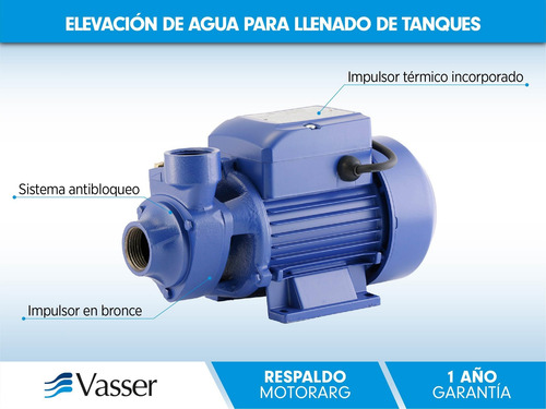 Imagen 4 de 6 de Bomba Periférica 1/2hp Vasser + Flotante Eléctrico 1.5mts