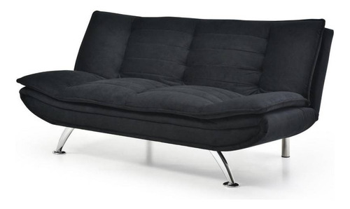 Sofa Cama 3 Cuerpos Tela Negro Living Dormitorio Tiendamax