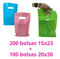 Comprar Bolsas Plásticas Boutique 200 Unds 15x23 Y 100 Unds 20x30