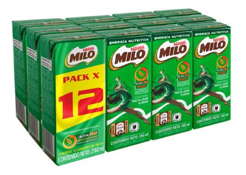 Milo Leche Achocolatada X12und - mL a $17