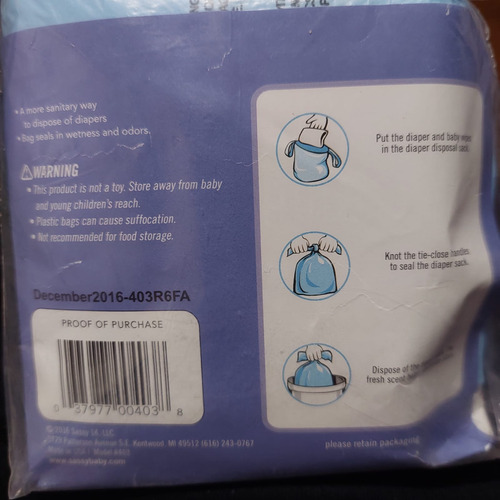 Bolsas De Residuos Perfumadas Para Desechar Pañales