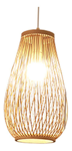 Lámpara Colgante Tejida De Bambú Para Cocina