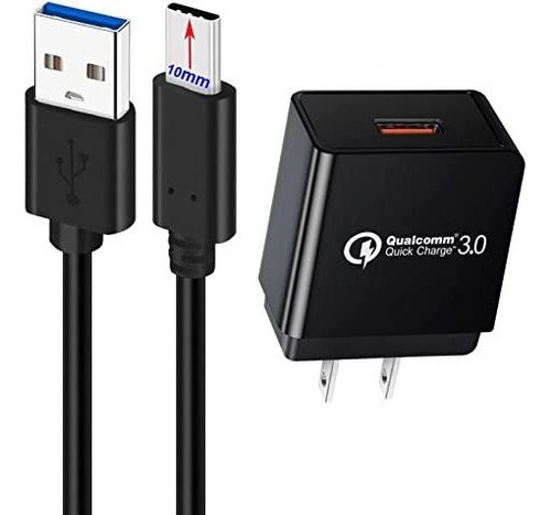 Adaptador De Cargador De Ca Quick Charge 3.0 De 18 W + Cabl