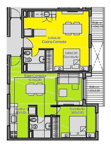 Imagen 6 de 8 de Venta De Departamento 2 Ambientes Con Balcón En Villa Dominico (24088)