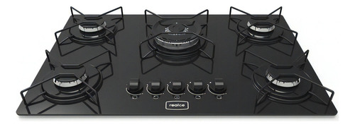 Cooktop 5 Bocas A Gás Tripla Chama Realce Bivolt Cr216