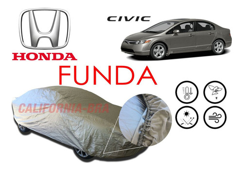 Cover Impermeable Broche Afelpada Eua Honda Civic 2006-08.