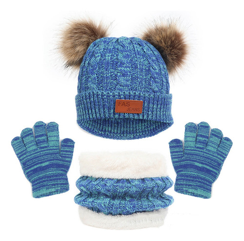 (bk) Combo De Gorro De Invierno, Guantes, Cuello Y Bufanda P