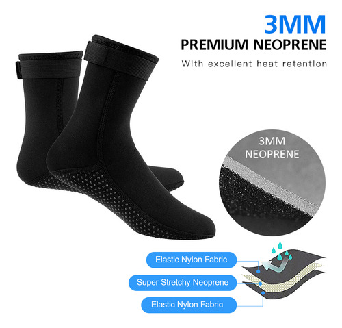 Calcetines Antisubmarinismo, Térmicos, 3 Mm, Para Pesca Subm