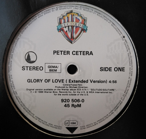 Peter Cetera - Glory Of Love (extended Version) Germany