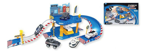 Brinquedo Garagem Policial Multikids Express Wheels Br1237 Cor Azul