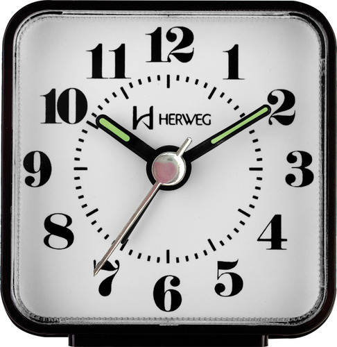 Relógio Despertador Analógico Contínuo Cinza Herweg 2504 024