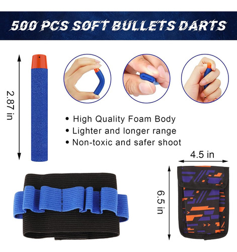 Tudaymol Nerf Balas 500 Dardo Oficial Para Nerf N-elite ...