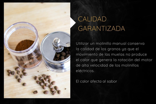 Imagen 7 de 10 de Molinillo Cafe Manual Con Muelas Granos Semillas Premium