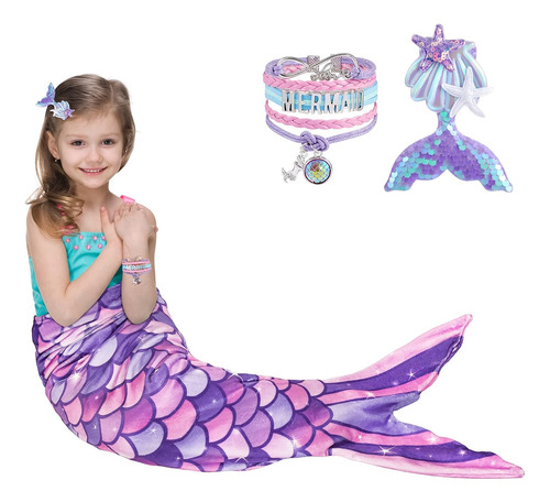 Mermaid Tail Blanket Wearable Mermaid Soft Blanket With...