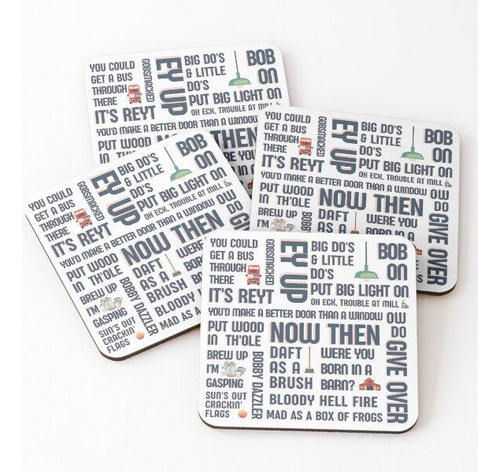 Set Posavasos Frases De Lancashire - Humor Del Norte - Dicho
