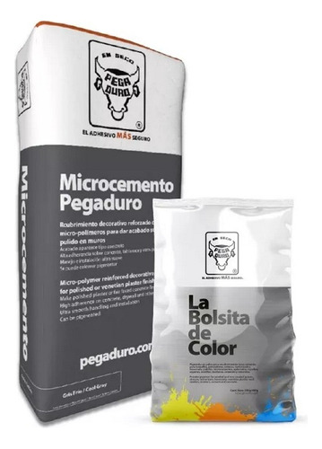 Microcemento Pegaduro Gris 10 Kg Cmicro Mas Bolsita De Color