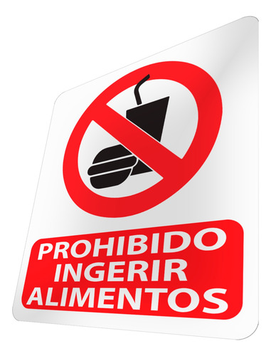 Letrero Prohibido Ingerir Alimentos Señalización Normativa