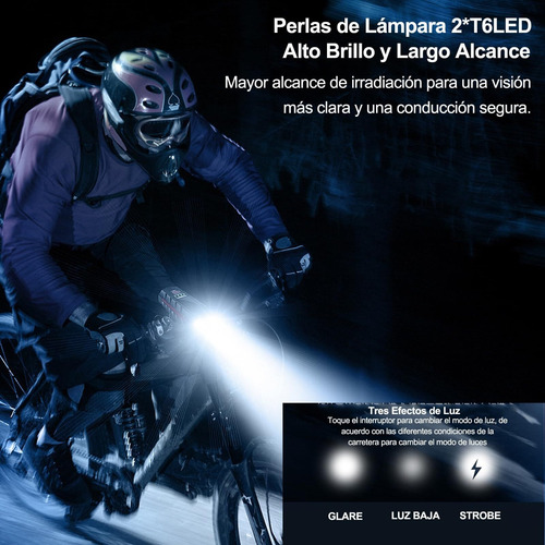 2 En 1 Luces Para Bicicleta, Linterna Solar Recargable Usb