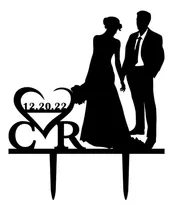 Comprar Topper Adorno Torta Casamiento Boda Personal Fecha Iniciales