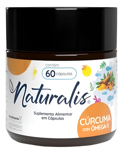 Cúrcuma Com Óleo De Peixe Naturalis Com 60 Cápsulas