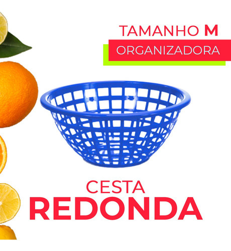 Cesta Organizadora Multiuso Redonda Com 3 Cores Tamanho M