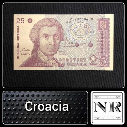 Croacia - Europa - 25 Dinara - Año 1991 - Unc - P# 19a
