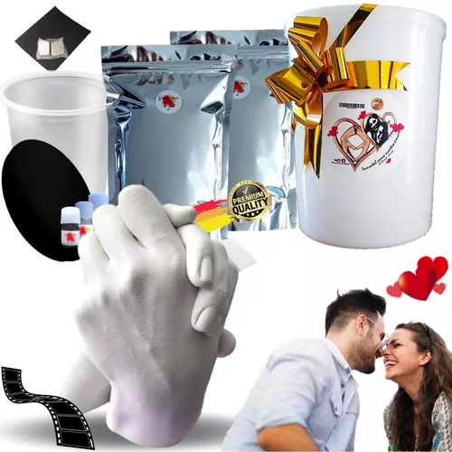 Kit Escultura Manos para Parejas en San Valentín - Molde para Manos Pareja  - Alginato para Moldes - Regalo Muy Originale para tu Novia - Instrucciones