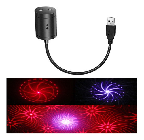 Luz De Atmósfera De Estrella De Coche Láser Usb