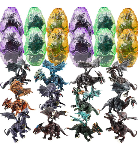 [12 unidades] Deluxe Figuras De Dragón 3d Realista  .