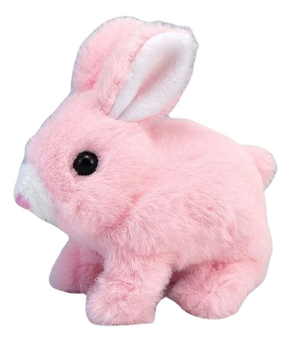 Estatueta Elétrica De Brinquedo De Pelúcia Pulando Rosa