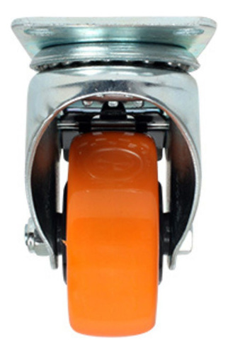 Kit 4 Ruedas Rodaja De Pvc Naranja Giratoria Con Freno 3 Pul
