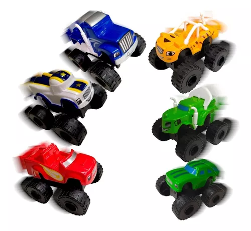 Blaze Monster Machines Kit Com 6 Carrinhos Fricção