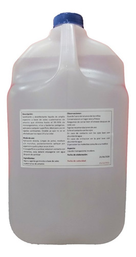 Liquido Sanitizante Para Tapete 4l