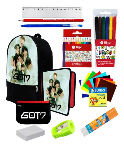 Super Set Mochila + Utiles De Got 7 K-pop C432