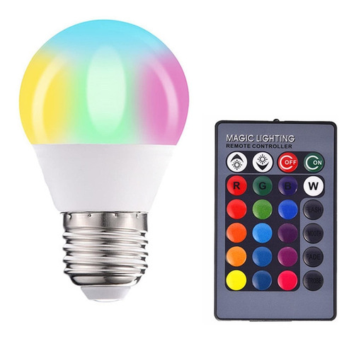 Reheyre Bombilla Control Remoto Que Cambia Color Luz Led E27