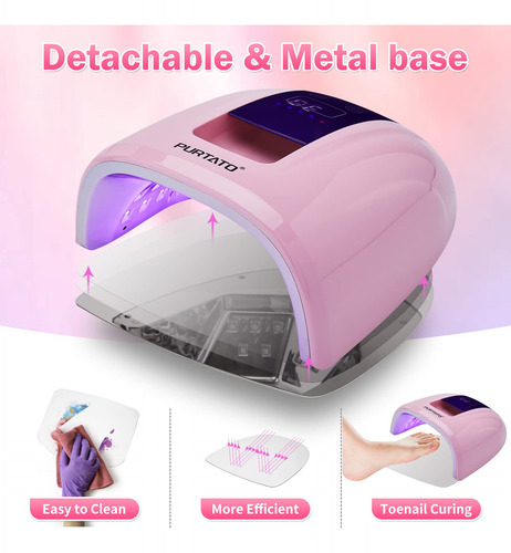 Purtato Lámpara De Uñas Inalámbrica Led Uv Recargable De 90
