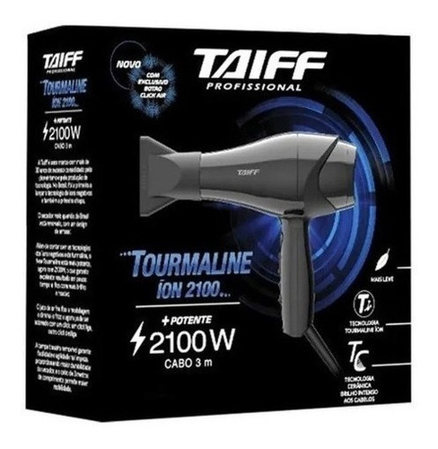 Secadores Taiff Tourmaline Íon 2100w Profissional - Grande Cor Preto Voltagem 127v